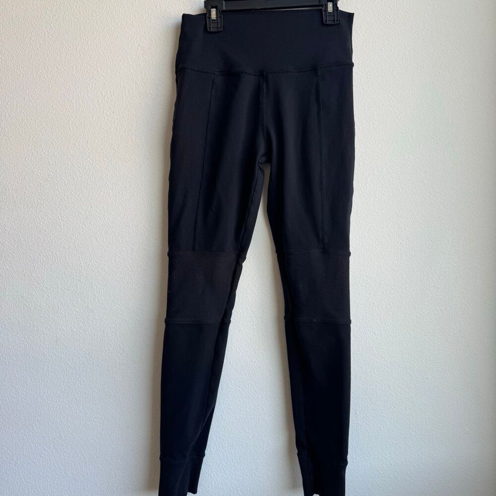 Alo Yoga Banded Yoga Leggings Block Size Medium Logo Calf High Rise Compressive